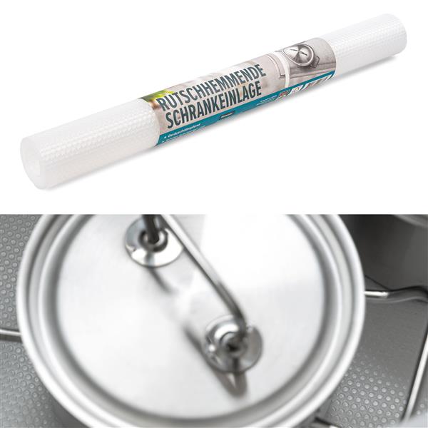 Rutschhemmende Schrankeinlage, ca. 50 x 150 cm, transparent, zuschneidbar, schützt Schubladen und Einlegeböden