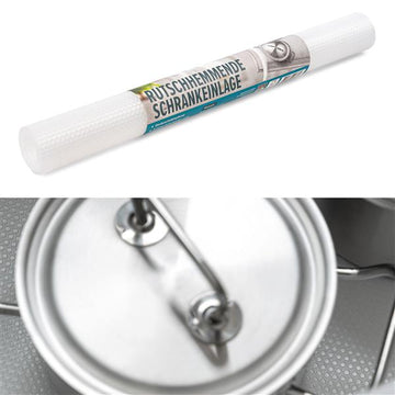 Rutschhemmende Schrankeinlage, ca. 50 x 150 cm, transparent, zuschneidbar, schützt Schubladen und Einlegeböden