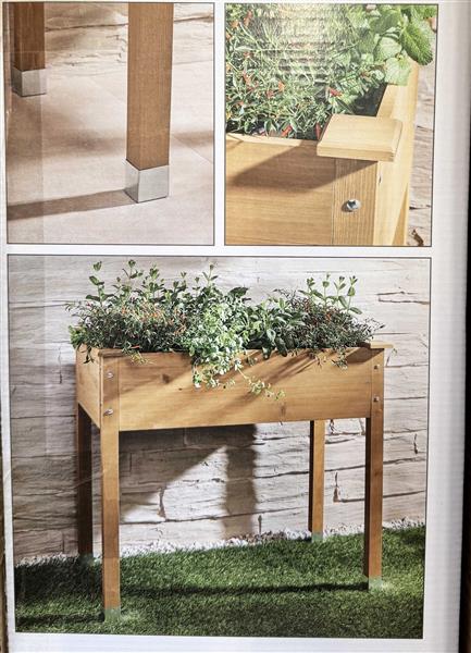 Hochbeet aus Massivholz, ca. 87 x 46 x 81 cm, 60 L Füllinhalt, Pflanzkasten / Kräuterbeet für Balkon, Garten & Terrasse aus Holz (braun)