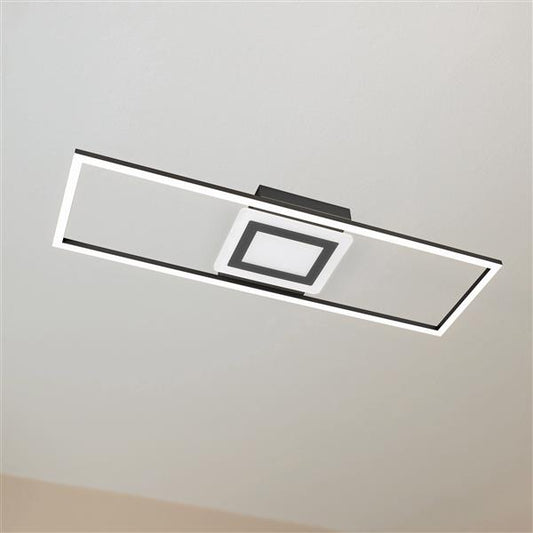 Deckenleuchte mit LED-Beleuchtung, 2100LM, 3000K, modern im schlichten schwarz, LED fest integriert, ca. 75 x 22,2 x 4,4 cm
