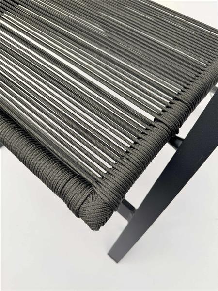 belavi® 2er Set Rope Stapelstuhl für Garten & Balkon – leichter Gartenstuhl mit moderner Seilbespannung, robust & pflegeleicht, ca. 56 x 89 x 61 cm, grau