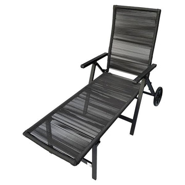 belavi® Rollliege im Rope-Design | robuste Bespannung | ca. 197 x 76 x 41 cm | max. Benutzungsgewicht ca. 120 kg | klappbar | 7-fach verstellbar