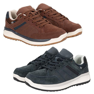 Herren Sneaker Schuhe | moderne Allwetter-Schuhe | Obermaterial aus Leder | atmungsaktiv & bequem mit Memory-Foam