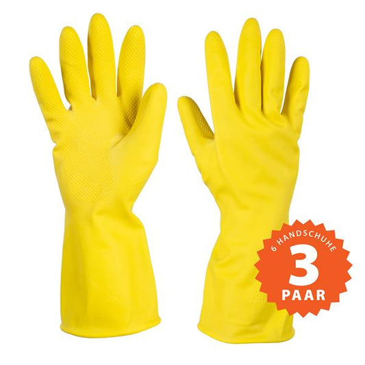 opti home Haushaltshandschuhe aus Latex | 3er Paar Gummihandschuhe – Spülhandschuhe – Latexhandschuhe