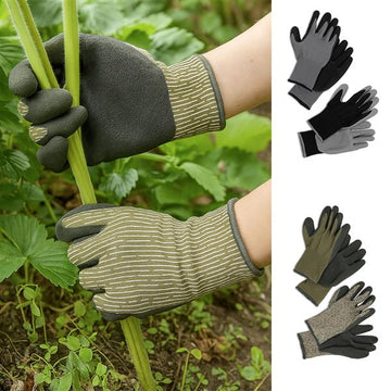 2er Pack Gartenhandschuhe mit Latexbeschichtung | Feinstrick-Gewebe mit Latexbeschichtung | atmungsaktiv, flexibel, rutschfest