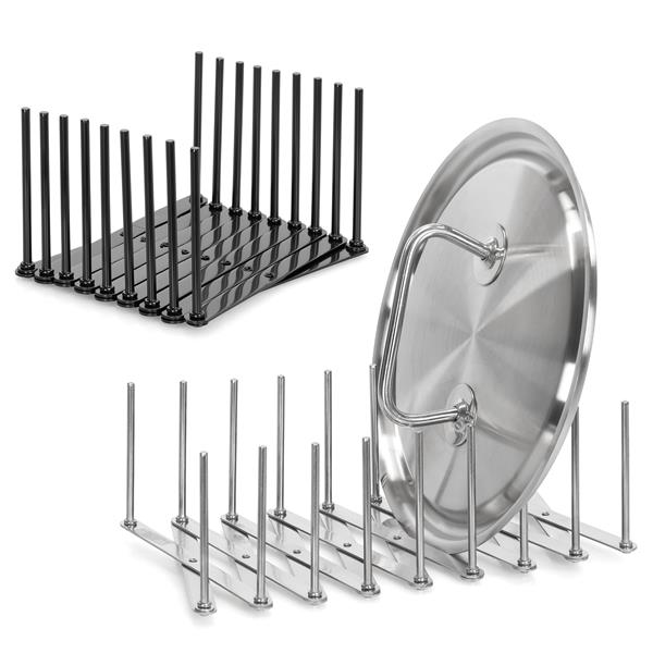 Verstellbarer Deckelhalter aus Edelstahl | 8 Felder – flexibel & robust