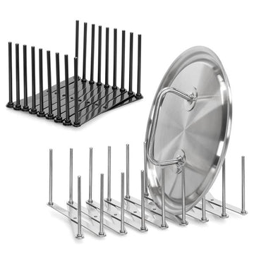 Verstellbarer Deckelhalter aus Edelstahl | 8 Felder – flexibel & robust