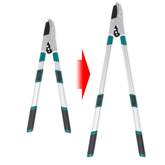 Teleskop Amboss-Astschere | verstellbar von min. 67,5 – max. 92,5 cm Länge | Schnittstärke bis zu 45 mm | Astschneider Rostgeschützt