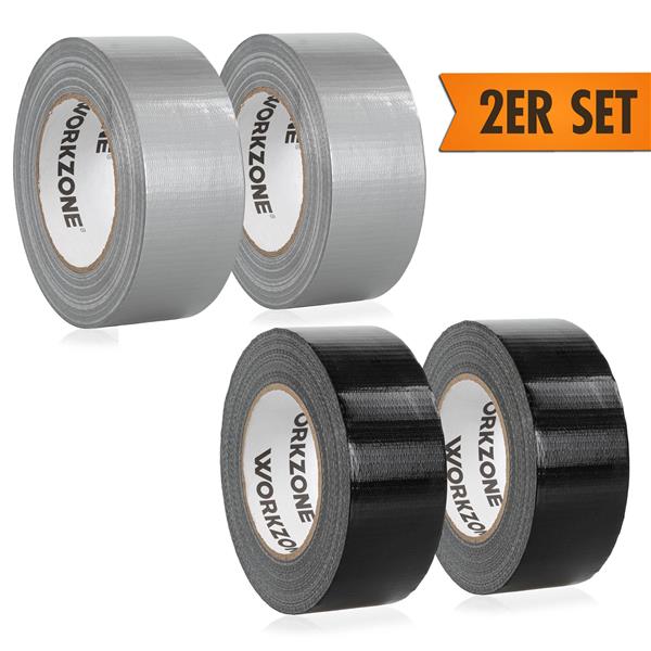 Workzone Gewebeklebeband 2er Set – 50 cm breit, je 50 m (gesamt 100 m) – extra stark & von Hand abreißbar