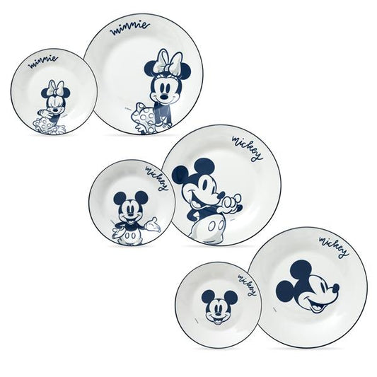 Disney Home Geschirr-Set 8-teilig | Kindergeschirr mit Mickey oder Minnie Mouse | aus Porzellan