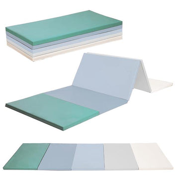Klappbare Turnmatte | ca. 185 x 76  x 3,2 cm | Tragbare und faltbare Kinder Weichbodenmatte, auch ideal als Gymnastikmatte – Fitnessmatte – Yogamatte - Spielmatte für Kinderzimmer und zuhause (B-WARE // grün)