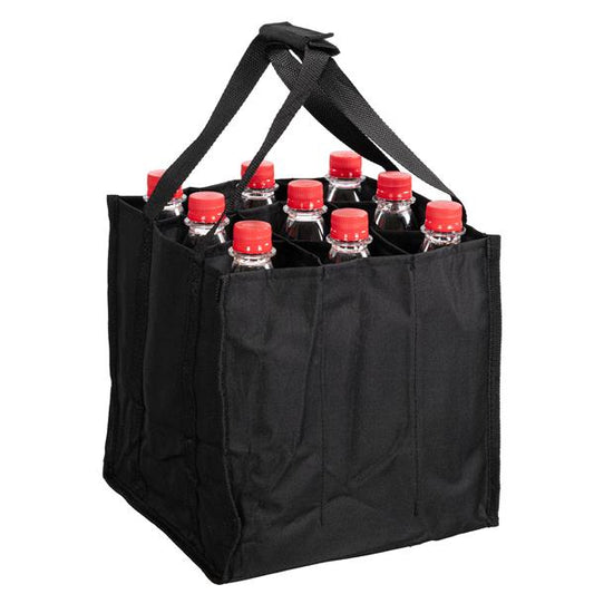 Flaschentasche für 9 Flaschen | Tragetasche mit Fächern für bis zu 1,5 L, belastbar bis 14 kg, Getränketräger faltbar | Getränketasche für Bierflaschen Weinflasche