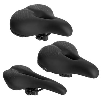 Fahrradsattel Gel Komfort | MTB Trekking City | Bequemer, weicher Fahrradsitz | atmungsaktiv, Ergonomisch | Fahrradsitz mit Gelpolster & Kloben | 3 Varianten | Damen und Herren