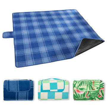 Picknickdecke XXL mit wasserfester Unterseite | waschbar | rund oder eckig | wasserabweisend | Stranddecke, Picknick-Matte, Campingdecke, Strandmatte