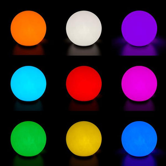 LED Solarlampe für Außen | Solarleuchte Garten mit Farbwechsel | Dual-Charging (per USB + Solar aufladbar) | IP67 - wasserdicht | Bernstein + RGB LED | dekorative Außenleuchte | 1800 mAh Akku (Kugelleuchte, 30 cm, B-Ware)