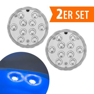 LED Unterwasser Licht 2er Set Wasserdicht IPX8 | Poolbeleuchtung mit Fernbedienung & Saugnäpfen | RGB Farbwechsel & Kaltweiß | Batteriebetrieben für Pool, Aquarium, Vase, Teich