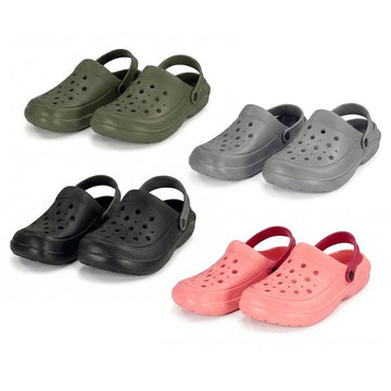 Clogs für Damen und Herren aus Kunststoff mit Fersenriemen und Belüftungslöcher | ideal als Gartenschuhe, Badeschuhe, Pantolette, Hausschuh etc.