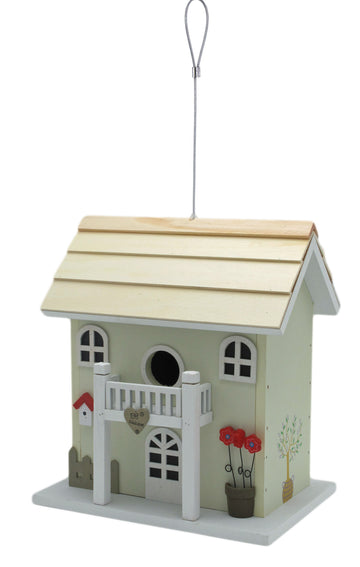 Farbenfrohe Vogelvilla, Vogelhaus, Nistkasten, 24 x 17 x 26,5 cm (Welcome_3)