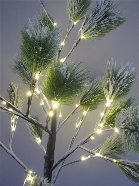 LED Kieferbaum mit  48 LED warm-weiß beleuchtet, beschneit, 120 cm, Lichterbaum