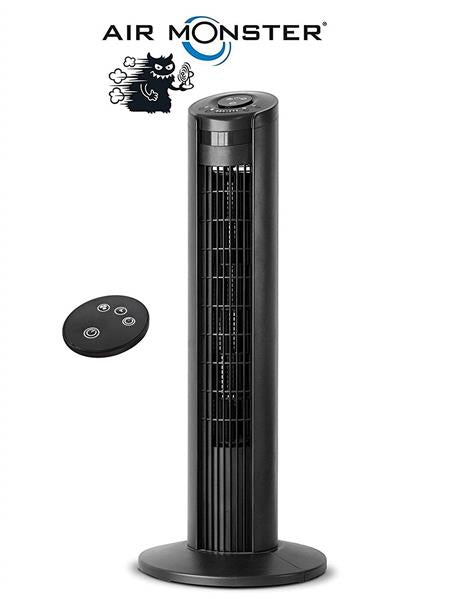 Air Monster® Towerventilator 80 cm mit Fernbedienung, schwarz