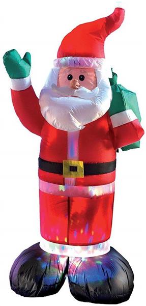 Selbstaufblasender Weihnachtsmann mit LED Lichterspiel,  beleuchtet 120cm