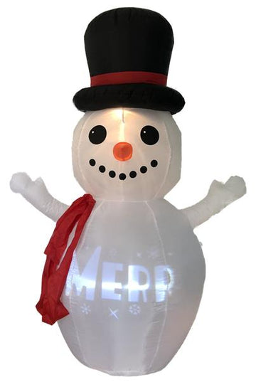 180cm Schneemann aufblasbar & beleuchtet mit LED Laufschrift