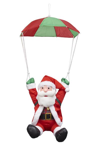 Weihnachtsmann am Fallschirm, ca. 90cm mit Befestigungsschlaufe für Innen (ohne Beleuchtung)