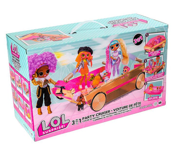 LOL Surprise 3-in-1 Party Cruiser - Auto mit Überraschungspool, Tanzfläche und Schwarzlicht - roségold/rosa Lackierung - Für LOL Surprise & OMG Puppen