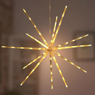 LED Sternleuchte | 70 LED | warm-weiß | 6 Stunden Timer | batteriebetrieben | 8 Leuchtfunktionen | Aufhängevorrichtung | moderner 3D Leuchtstern – Weihnachtsstern